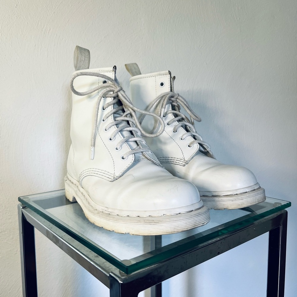 All White Doc Marten Boots